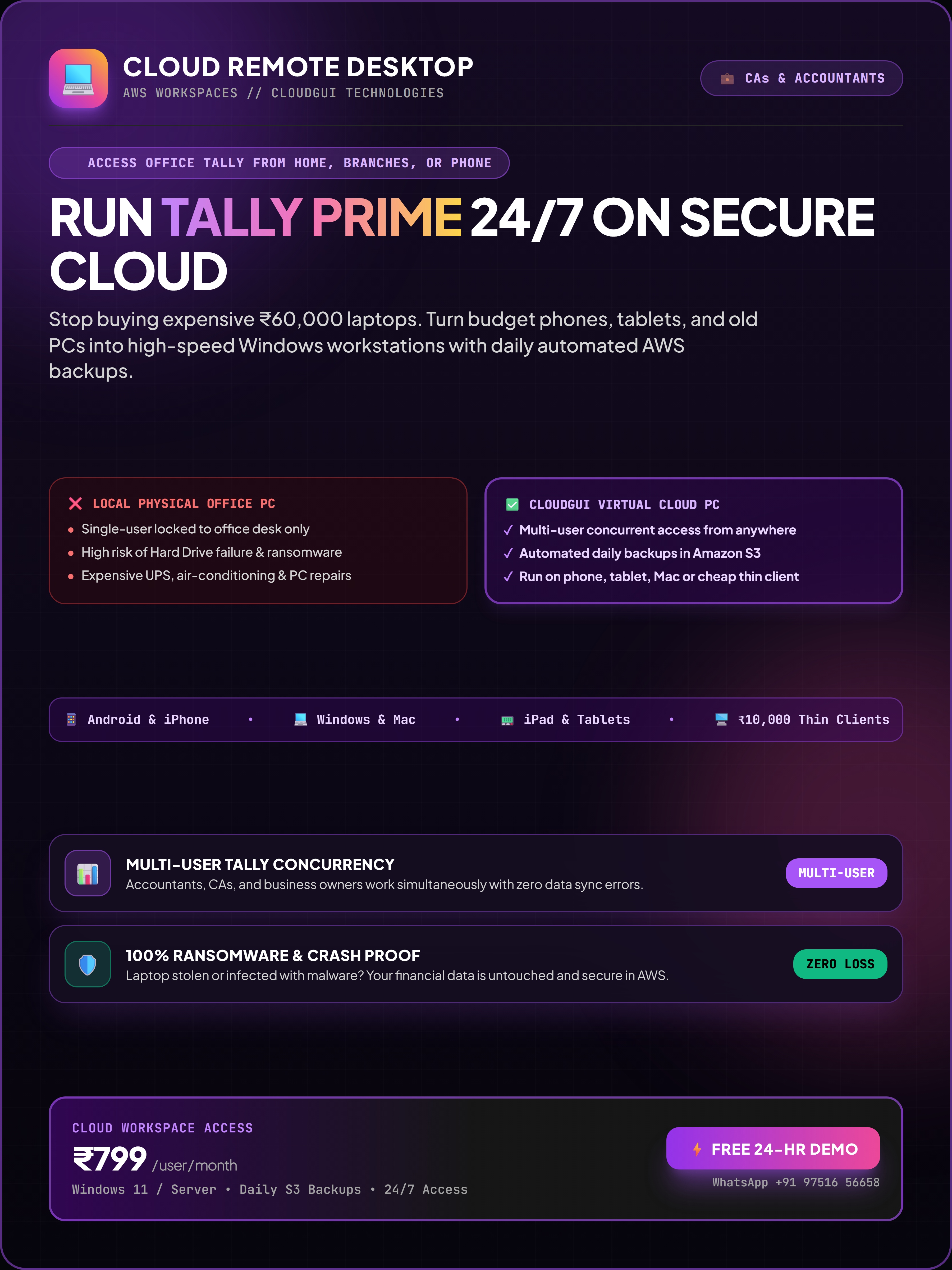 Run Tally Prime 24/7 on Secure Cloud